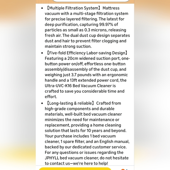 Bed Vacuum Cleaner / Ultra UVC - Picture 12 of 16